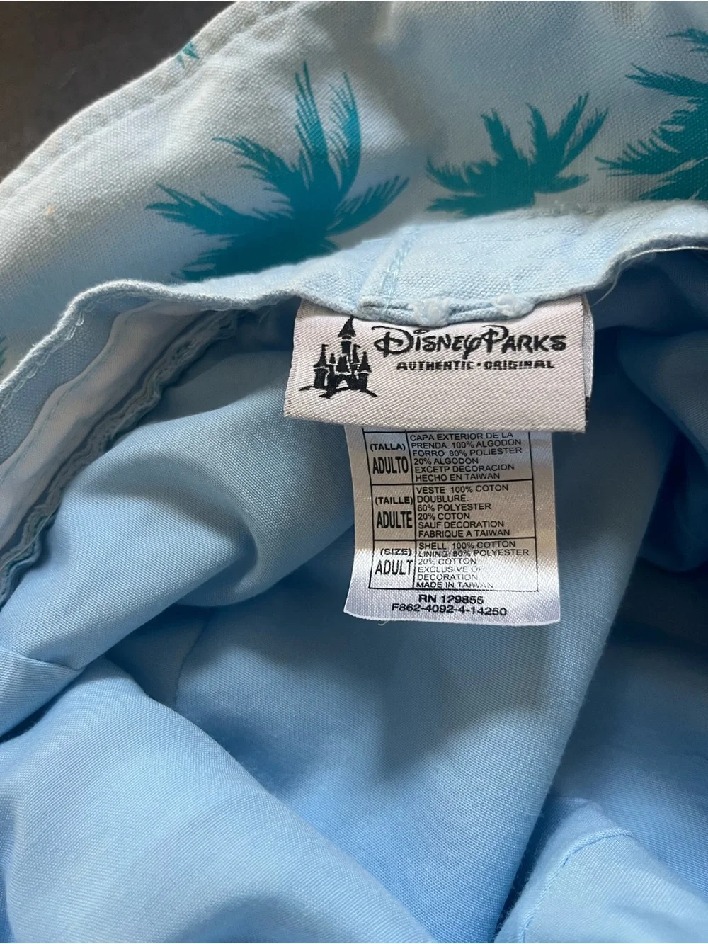 Disney Vintage Minnie Mouse Blue Hawaiian Print Bucket Hat